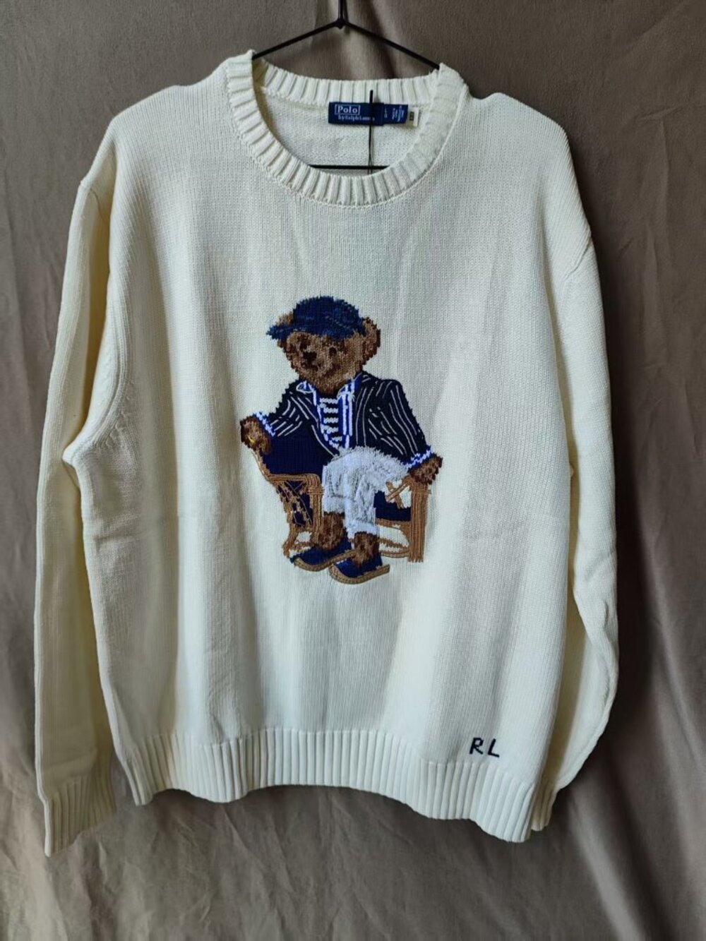 ✨Polo Ralph Lauren 🧸Relaxed Chair Bear Crewneck Knit Sweater Size L